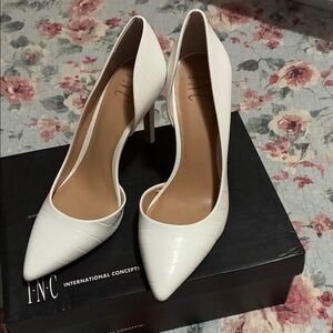 INC International Concepts Women's Elegant White Heels